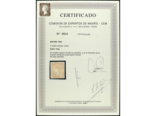 * ESPAÑA. Ed. 73Aa. 2 reales naranja. Bonito sello por su co