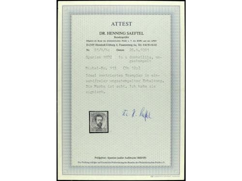 * ESPAÑA. Ed. 120. 10 cts. violeta. Precioso sello por su co