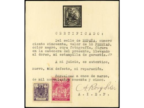 * ESPAÑA. Ed. 152. 10 pts. negro con centrado muy superior a