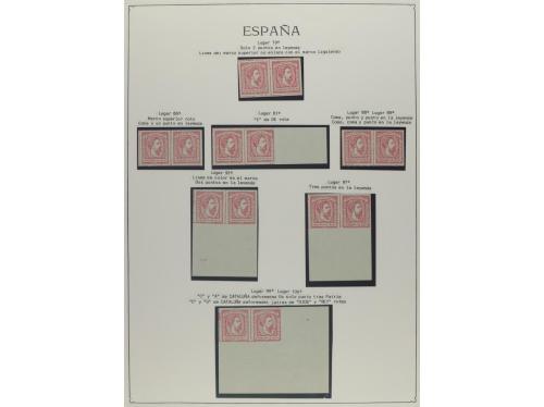ESPAÑA. Ed. 157. 16 mv. rosa. Estudio de todos los defectos 