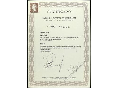 ** ESPAÑA: CANARIAS. Ed. 63. HB. SIN DENTAR con HAB. ROJA. T