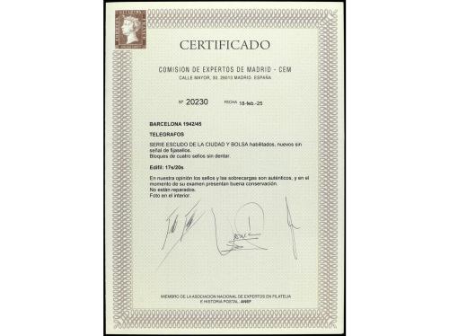 ** ESPAÑA: AYUNTAMIENTO DE BARCELONA. Ed. 17s/20s(4). SERIE 