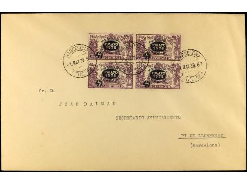 ✉ ESPAÑA GUERRA CIVIL. Ed. 761/2. 45 cts. s. 15 cts. y 1 pta