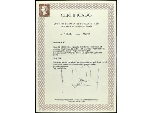 (*) ESPAÑA. Ed. 339H. Minihoja de 9 sellos en color verde y 