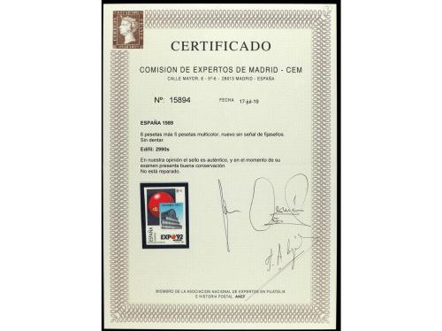 ** ESPAÑA. Ed. 2990s. EXPO´92. 8+5 pts. SIN DENTAR. Cert. CE