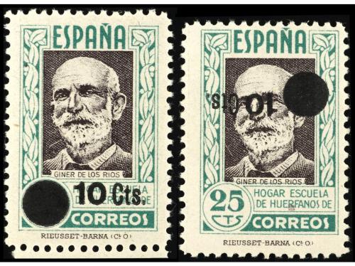 * ESPAÑA: BENEFICENCIA. Ed. NE32 y 32hi. 10 cts. s. 25 cts. 