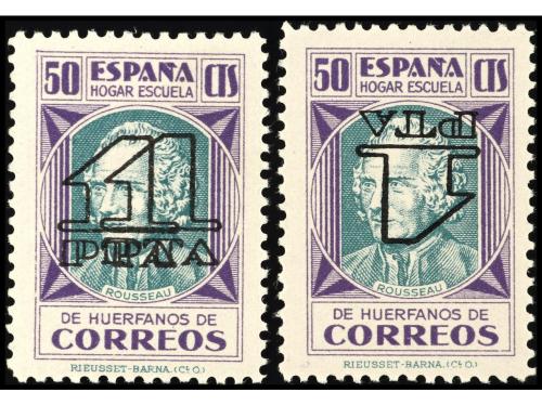 * ESPAÑA: BENEFICENCIA. Ed. 28hi y 28hh. 1 pta. s. 50 cts. D