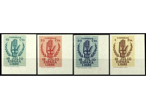 ** ESPAÑA. Ed. 851s/4s. SERIE COMPLETA SIN DENTAR con esquin