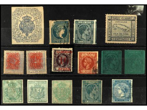COLONIAS ESPAÑOLAS: CUBA. 1868-1883. Lote de MACULATURAS, FA