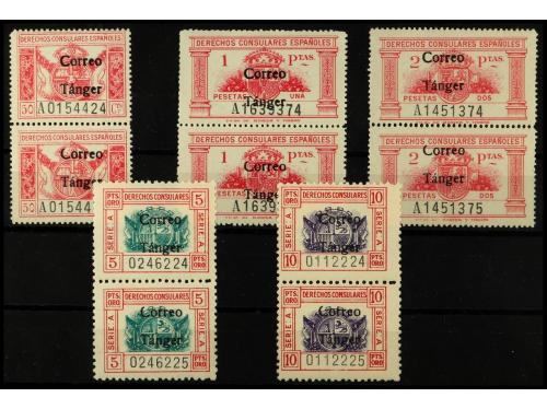 ** COLONIAS ESPAÑOLAS: TANGER. Ed. 142/6+142hea/6hea. Serie 