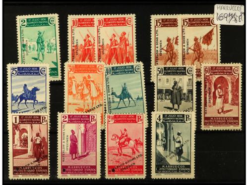 * COLONIAS ESPAÑOLAS: MARRUECOS. Ed. 169M/83M. Conjunto del 