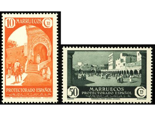 ** COLONIAS ESPAÑOLAS: MARRUECOS. Ed. 136ec y 142ec. 10 cts.