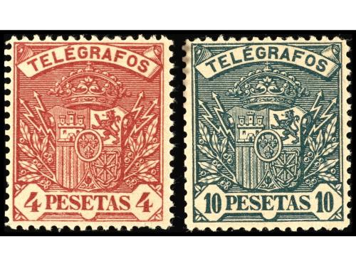* ESPAÑA: TELEGRAFOS. Ed. 37n/8n. 4 pts. y 10 pts. SIN NUMER