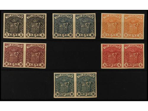 (*) ESPAÑA: TELEGRAFOS. Ed. 31s/8s(2). Serie en pareja horiz