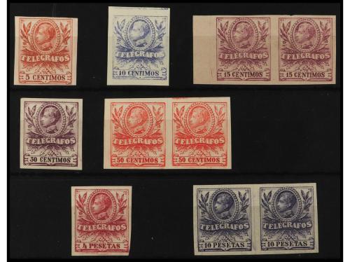 * ESPAÑA: TELEGRAFOS. Ed. 39s/46s. 1905. Alfonso XIII SIN DE