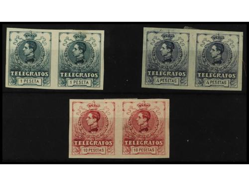 * ESPAÑA: TELEGRAFOS. Ed. 52s/4s(2). 1 pta., 4 pts. y 10 pts