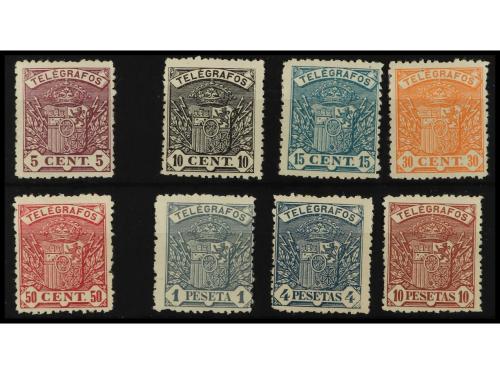 * ESPAÑA: TELEGRAFOS. Ed. 55N/62N. SERIE COMPLETA con nºA.00