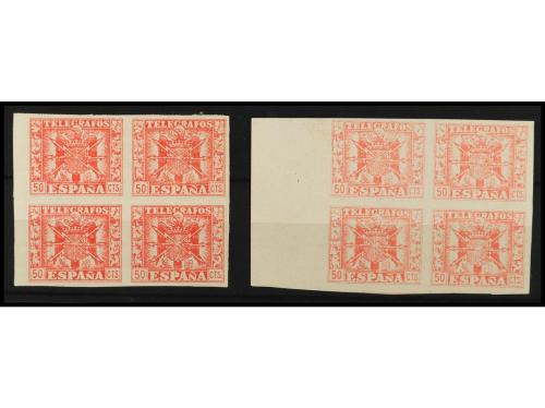 * ESPAÑA: TELEGRAFOS. Ed. 81s(8). 50 cts. rojo y rojo claro.