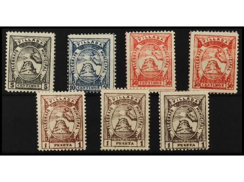 ESPAÑA: TELEGRAFOS PARTICULARES. VILLADA. Serie con dentado 