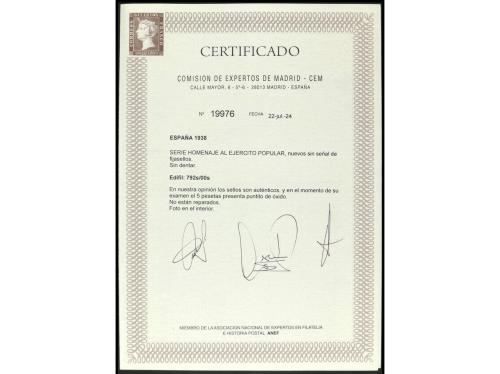 ** ESPAÑA. Ed. 792s/800s. SERIE COMPLETA SIN DENTAR. Precios