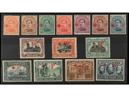 * BELGICA. Yv. 150/63. SERIE COMPLETA. El nº 154 dentado def