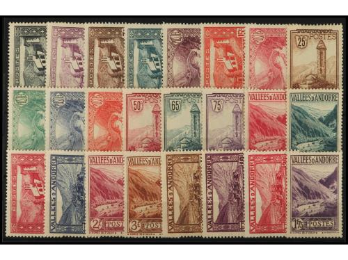 ** COLONIAS FRANCESAS. Yv. 24/45. ANDORRA. SERIE COMPLETA (2