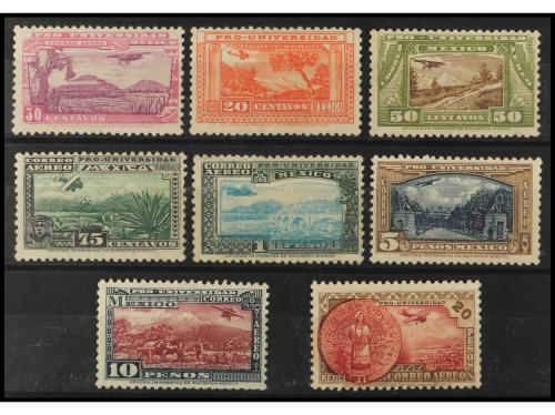 ** MEXICO. Yv. Av.52/9. SERIE COMPLETA con goma alterada. BO
