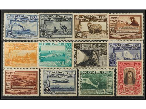 * PERU. Yv. Av.17/28. SERIE COMPLETA a falta del nº 16 (esca
