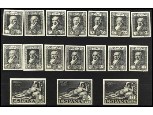 ESPAÑA. Ed. 499P/515P. Goya 1 cto. a 1 pta. más 1, 4 y 10 pt