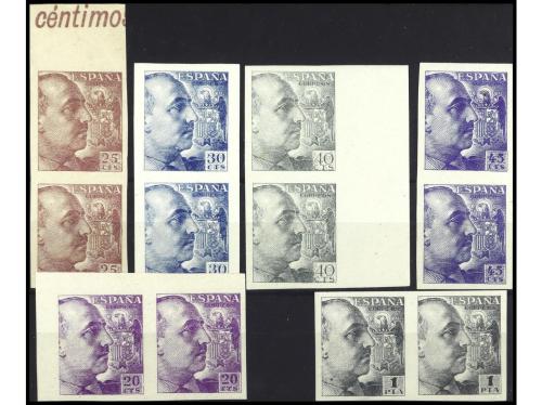 ** ESPAÑA. Ed. 922s/6s(2) y 930s(2). 20, 25, 30, 40, 45 cts.