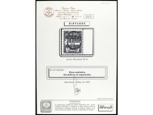 ** ESPAÑA: AYUNTAMIENTO DE BARCELONA. Ed. NE6hi. 5 cts. con 