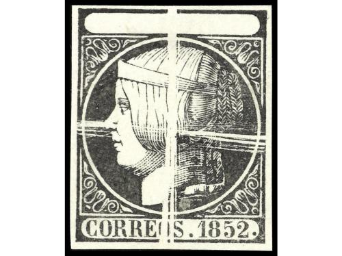 ESPAÑA. Ed. 12P y 17P. 2 PRUEBAS SIN VALOR, la del 1852 en P