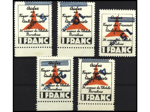 ESPAÑA GUERRA CIVIL. GG. 2190a/6a. FOYER DU FRANCAIS ANTIFAS