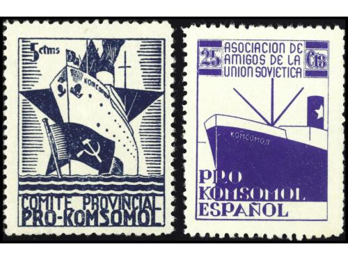 ESPAÑA GUERRA CIVIL. GG. 2452. PRO KOMSOMOL. 2 Sellos. PRECI