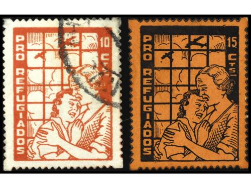 ESPAÑA GUERRA CIVIL. GG. 2560. PRO REFUGIADOS. 2 Sellos de 1