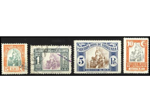 ESPAÑA GUERRA CIVIL. GG. 1587/90. SOCORRO ROJO DE CATALUÑA. 