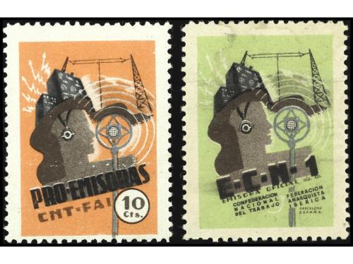 ESPAÑA GUERRA CIVIL. GG. 1874 y 1876. PRO EMISORAS C.N.T. - 