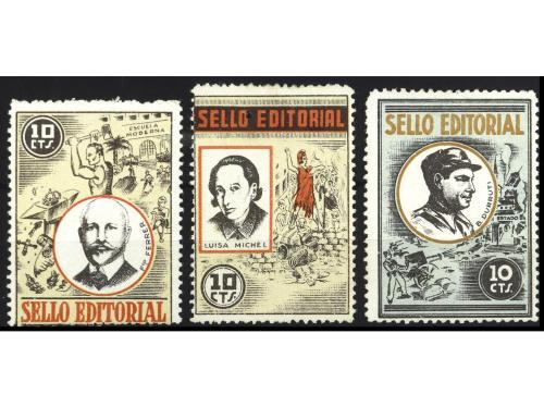 ESPAÑA GUERRA CIVIL. GG. 1659/60 y 1669. ANARQUISTAS. SELLO 