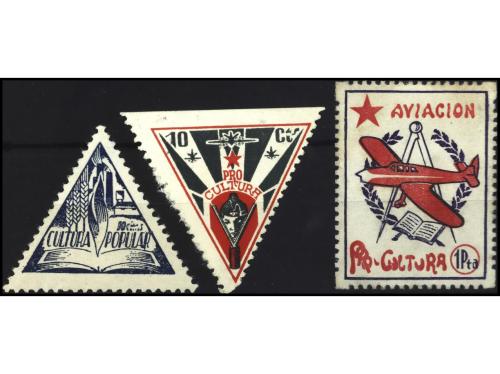 ESPAÑA GUERRA CIVIL. GG. 2098/2105. PRO CULTURA. 3 Sellos. P