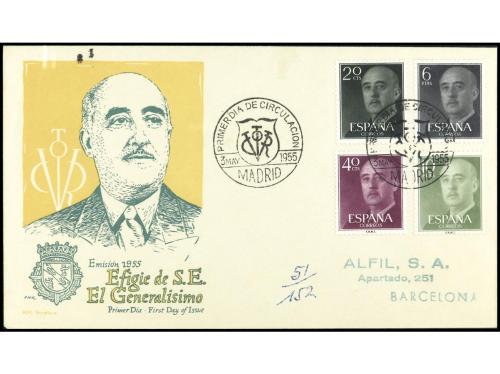 ✉ ESPAÑA. Ed. 1143/63. FRANCO. Juego completo de los 21 valo