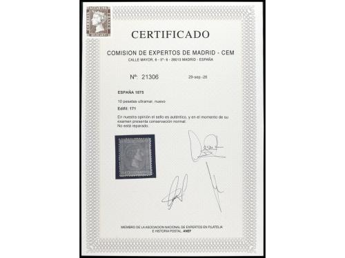 * ESPAÑA. Ed. 171. 10 pts. ultramar con el centrado habitual