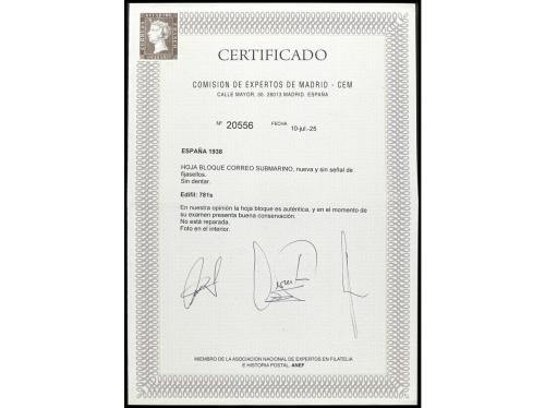 ** ESPAÑA. Ed. 781s. HB. SIN DENTAR. Perfecto estado. Cert. 