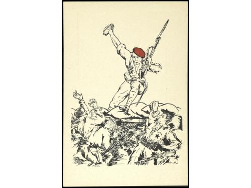 ESPAÑA GUERRA CIVIL. 2 TARJETAS CARLISTAS. PRECIOSAS. RARAS.