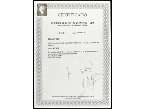 ** ESPAÑA. Ed. 1075/82. CENTENARIO. SERIE COMPLETA. Cert. CE