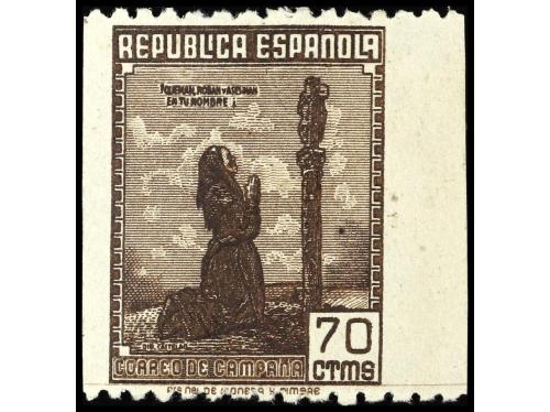 */(*) ESPAÑA. Ed. NE47sv y NE47smi. 70 cts. castaño. Uno SIN