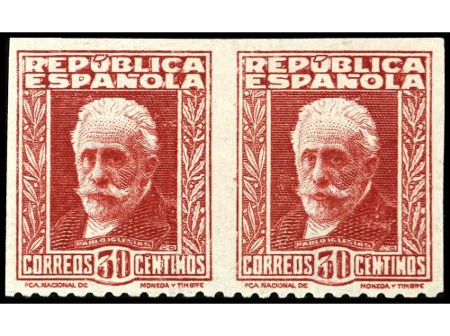 * ESPAÑA. Ed. 669dma y 669dmz. 30 cts. carmín. 2 Parejas hor