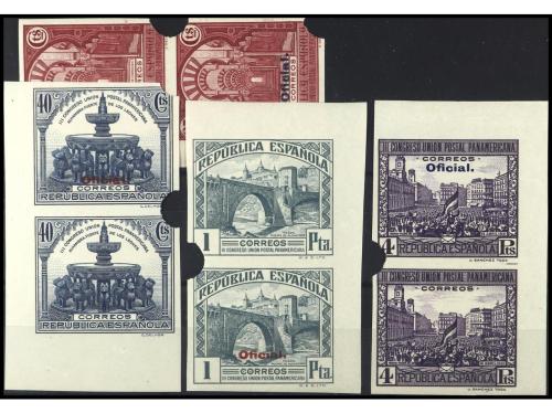 ESPAÑA. Ed. 607ccMa. 25, 40 cts., 1 pta. y 4 pts. Lote de CA