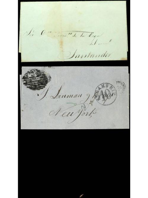 ✉ COLONIAS ESPAÑOLAS: CUBA. 1840-1868. Conjunto de 5 cartas 