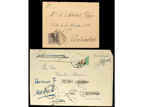 ✉ ESPAÑA: BENEFICENCIA. 1926-1935. Lote de 5 cartas y 1 tarj