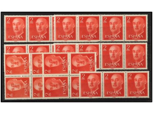 ** ESPAÑA. Ed. 1157(50). FRANCO. 2 pts. rojo. 50 Sellos. Val